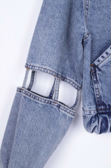 Denim Jacket with Window Sleeves