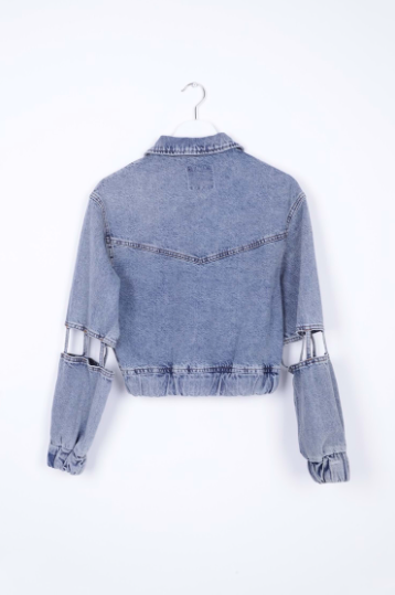 Denim Jacket with Window Sleeves