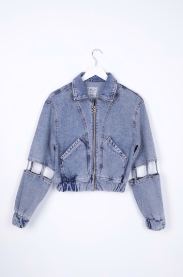 Denim Jacket with Window Sleeves