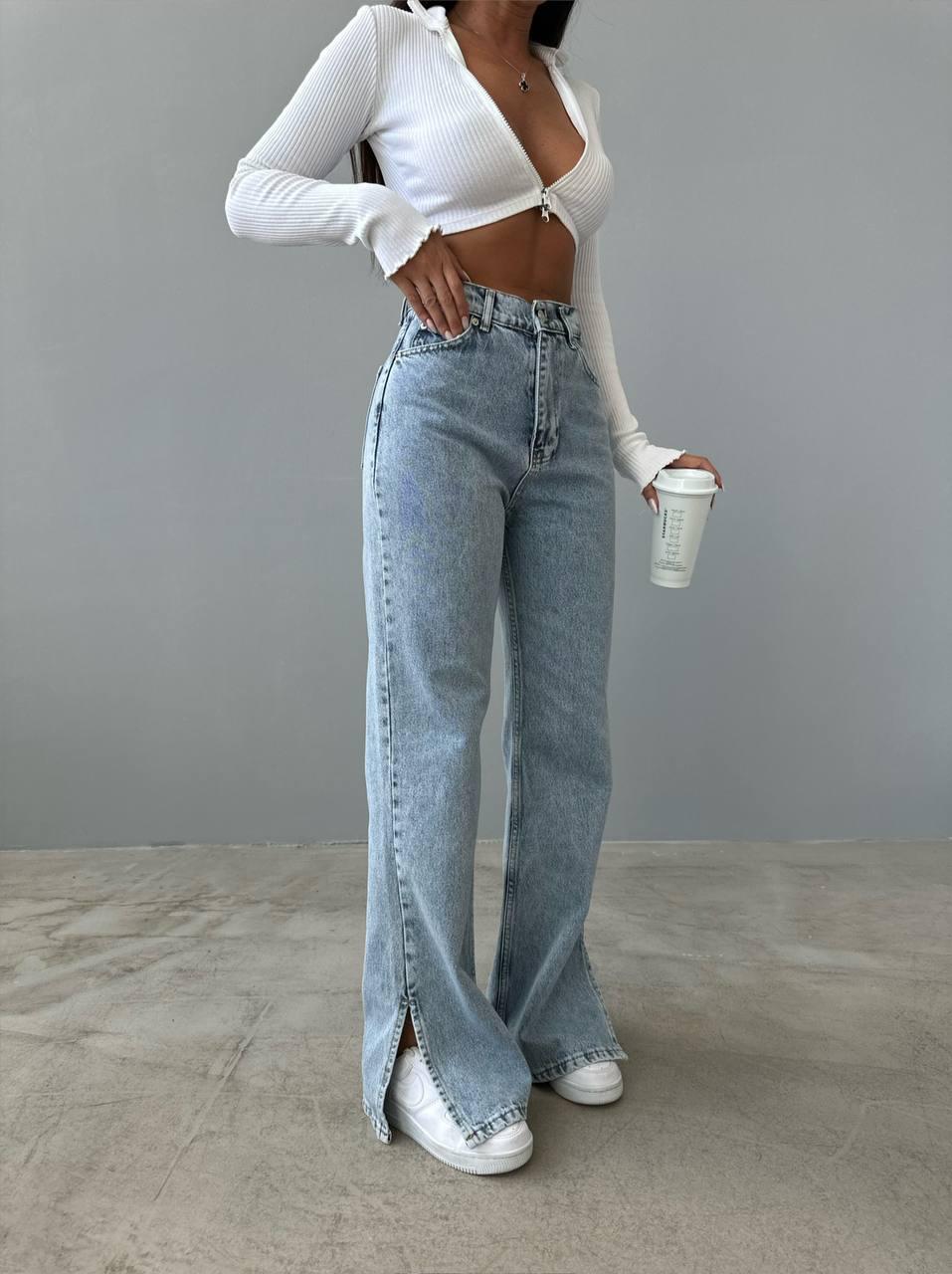 Side Slit Denim Jeans