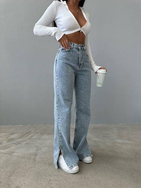 Area - WIDE LEG SLIT JEANS | HBX - Globally Curated Fashion