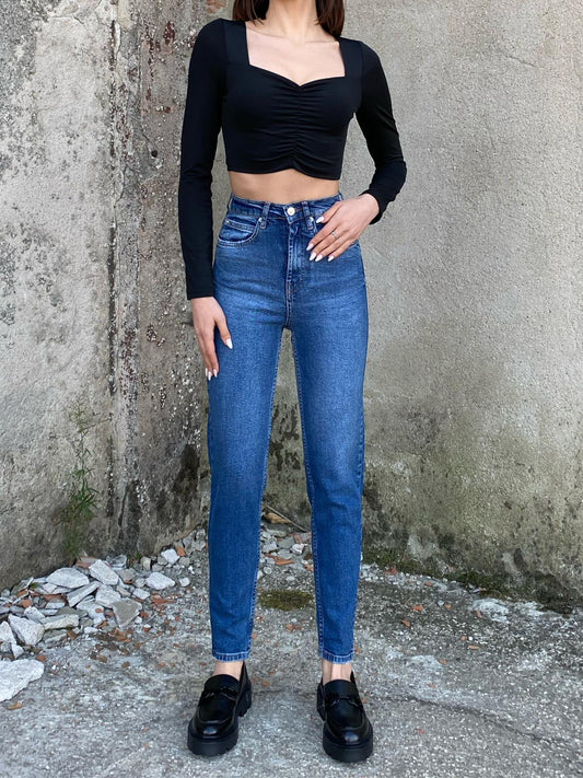 Elevate Your Style with High Rise Raw Hem Skinny Jeans - Shop Now!